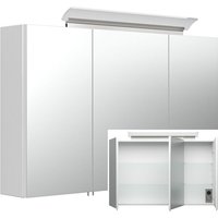 Lomadox - LED-Spiegelschrank 100cm in Hochglanz weiß ABUJA-02 inkl. LED-Acryllampe, b/h/t: 100/62/17cm von LOMADOX