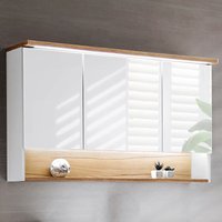 Lomadox - Badezimmer 120cm LED-Spiegelschrank BERMUDA-56 in weiß mit WotaneicheB/H/T 120/69/25cm von LOMADOX