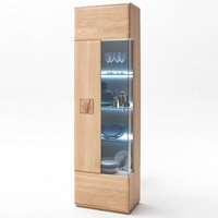 Moderne Wohn- & Esszimmer Vitrine BADALONA-05 in Eiche Bianco massiv, Front gerundet - b/h/t: 60/208/38cm Moderne Wohn- & Esszimmer Vitrine BADALONA-05 in Eiche Bianco massiv, Front gerundet - b/h/t: 60/208/38cm von LOMADOX