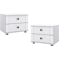 Lomadox - Nachttisch 2er Set, je 2 Schubladen, weiß, CROPANI-43 Lomadox - Nachttisch 2er Set, je 2 Schubladen, weiß, CROPANI-43 von LOMADOX