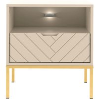 Lomadox - Nachttisch 53 cm breit in kaschmir mit gefräster Front ANGERA-140 Lomadox - Nachttisch 53 cm breit in kaschmir mit gefräster Front ANGERA-140 von LOMADOX