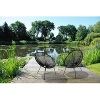 Relaxsessel Garten 2er Set GARDA-120 in schwarz - schwarz von LOMADOX