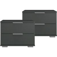 Lomadox - Schlafzimmer 2er Set Nachttisch Nachtschrank in graphit ELSTRA-43, b/h/t ca. 52/40/38 cm Lomadox - Schlafzimmer 2er Set Nachttisch Nachtschrank in graphit ELSTRA-43, b/h/t ca. 52/40/38 cm von LOMADOX