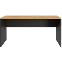 Lomadox - Schreibtisch Büro LUGANO-01 in Graphit mit Navarra Eiche Nb., b/h/t: ca. 158/75/79 cm von LOMADOX