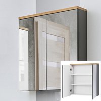 Spiegelschrank 60 cm SOLNA-56, Hochglanz grau, b x h x t ca. 60 x 70 x 20cm - grau von LOMADOX