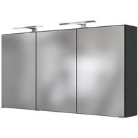 Spiegelschrank mit 2x LED-Beleuchtung FLORIDO-03 in graphit b x h x t 120 x 64 x 20 cm von LOMADOX