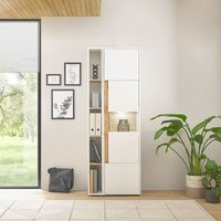 Vitrinen Set weiß mit Eiche CRISP-61 modern 2-teilig inkl. Beleuchtung Vitrinen Set weiß mit Eiche CRISP-61 modern 2-teilig inkl. Beleuchtung von LOMADOX