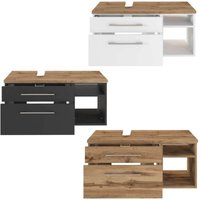 Lomadox - Waschbecken Unterschrank 90 cm, Siphonausschnitt Links TAREE-03 in matt grau von LOMADOX