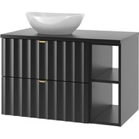 Lomadox - Waschbeckenunterschrank 80 cm breit inkl. Waschbecken in schwarz matt AVOLA-140 Lomadox - Waschbeckenunterschrank 80 cm breit inkl. Waschbecken in schwarz matt AVOLA-140 von LOMADOX