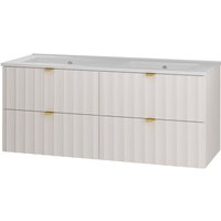 Waschbeckenunterschrank inkl. Waschbecken 120 cm breit in weiß matt AVOLA-140 von LOMADOX