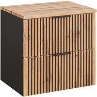 Waschtisch 60 cm für Aufsatzwaschbecken XANTEN-56 in anthrazit mit Eiche Nb. schwarz gerillt, b/h/t: ca. 60,6/59,2/46,5 cm Waschtisch 60 cm für Aufsatzwaschbecken XANTEN-56 in anthrazit mit Eiche Nb. schwarz gerillt, b/h/t: ca. 60,6/59,2/46,5 cm von LOMADOX