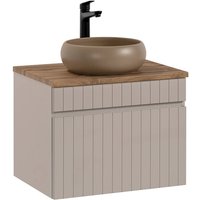 Waschtisch Unterschrank 60 cm Aufsatzwaschbecken rund IRAKLIO-56-CASHMERE Kaschmir Eiche Nb. b/h/t ca. 60,4/60,5/46 cm von LOMADOX
