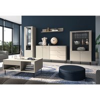 Wohnwand mit Couchtisch SALOU-131 in kaschmir matt modern 5-teilig - beige von LOMADOX