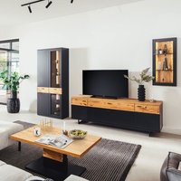 Lomadox - Wohnzimmer Schrankwand mit Couchtisch in schwarzgrau mit Wildeiche massiv geölt, CHAPLEAU-05 Lomadox - Wohnzimmer Schrankwand mit Couchtisch in schwarzgrau mit Wildeiche massiv geölt, CHAPLEAU-05 von LOMADOX