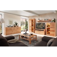 Wohnzimmer Set mit Beleuchtung inkl. Sideboard, Front Kernbuche massiv NEWTON-36 von LOMADOX