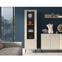 Lomadox - Wohnzimmer Vitrine SALOU-131 in kaschmir matt, goldfarbene Metallgriffe, b/h/t ca. 55/190/40 cm Lomadox - Wohnzimmer Vitrine SALOU-131 in kaschmir matt, goldfarbene Metallgriffe, b/h/t ca. 55/190/40 cm von LOMADOX