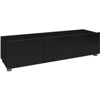 Lomadox - Wohnzimmer tv Lowboard mit 3 Türen, stehend oder hängend, in schwarz Hochglanz CAIRNS-132, b/h/t ca. 150/37/43 cm von LOMADOX