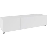 Lomadox - Wohnzimmer tv Lowboard mit 3 Türen, stehend oder hängend, in weiß Hochglanz CAIRNS-132, b/h/t ca. 150/37/43 cm von LOMADOX