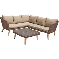 Lounge Set aus Akazie mit Kissen GARDA-120 in anisbraun von LOMADOX