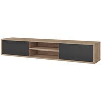 Lowboard, 180 cm breit, hängend oder stehend, Eiche mit anthrazit FORLI-83 von LOMADOX