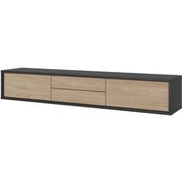 Lowboard 180 cm breit, hängend oder stehend, anthrazit mit Eiche FORLI-83 von LOMADOX