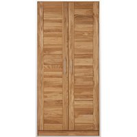 Massivholz Kleiderschrank 2-türig NORDDEICH-137 in Wildeiche massiv, b/h/t: ca. 96/207/60 cm von LOMADOX