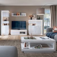 Moderne Wohnwand mit Couchtisch in weiß Hochglanz LYNDHURST-129 von LOMADOX