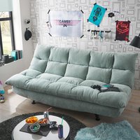 Lomadox - Schlafsofa ausklappbar mit individuell verstellbaren Armlehnen in mint, 140x200, Serie MONTORO-09 - grün von LOMADOX