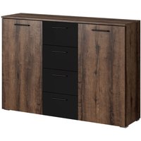 Schlafzimmer Kommode BIRMINGHAM-83 in Eiche Monastery Nb. mit schwarz, b/h/t: ca. 132/93/38 cm Schlafzimmer Kommode BIRMINGHAM-83 in Eiche Monastery Nb. mit schwarz, b/h/t: ca. 132/93/38 cm von LOMADOX