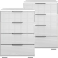 Schlafzimmer Nachttisch 2er Set, auch für Boxspringbett geeignet, in weiß mit weißem Glas ELSTRA-43, b/h/t ca. 52/74/38 cm Schlafzimmer Nachttisch 2er Set, auch für Boxspringbett geeignet, in weiß mit weißem Glas ELSTRA-43, b/h/t ca. 52/74/38 cm von LOMADOX