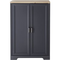 Schrank Büro Ordner JÜLICH-36 in Graphit mit Artisan Eiche Nb., b/h/t: ca. 86/127/38 cm von LOMADOX