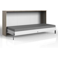 Schrankbett 90x200 cm Wandklappbett Raumsparbett San Remo Eiche weiß JOKSI-43, b/h/t ca. 212/105/43 cm von LOMADOX