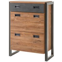 Schuhschrank im Industrial Design DALLAS-61 Stirling Oak Nb. mit Matera Anthrazit B/H/T ca. 75x100x40cm Schuhschrank im Industrial Design DALLAS-61 Stirling Oak Nb. mit Matera Anthrazit B/H/T ca. 75x100x40cm von LOMADOX