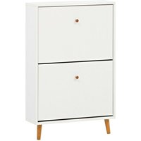 Schuhschrank mit 2 Klappen BELFORT-80 in weiß matt Schuhschrank mit 2 Klappen BELFORT-80 in weiß matt von LOMADOX