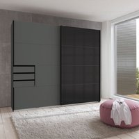 Schwebetürenschrank 2-türig 225cm, graphit mit schwarzem Glas, STRATFORD-43 Schwebetürenschrank 2-türig 225cm, graphit mit schwarzem Glas, STRATFORD-43 von LOMADOX