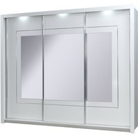 Schwebetürenschrank in weiß Hochglanz PALINURO-166, 258cm breit Schwebetürenschrank in weiß Hochglanz PALINURO-166, 258cm breit von LOMADOX
