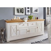 Sideboard in Kiefer weiß mit Eiche, WARNA-69 von LOMADOX