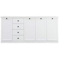 Sideboard weiß Landhausstil BERGAMA-19 mit Knopfgriffen schwarz, b/h/t: ca. 195/88/41 cm Sideboard weiß Landhausstil BERGAMA-19 mit Knopfgriffen schwarz, b/h/t: ca. 195/88/41 cm von LOMADOX