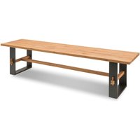 Sitzbank Esszimmer Eiche massiv geölt PLESSA-64, mit Metall Fuß in schwarz, b/h/t: ca. 160/37/46 cm von LOMADOX