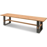 Sitzbank Esszimmer Eiche massiv geölt PLESSA-64, mit Metall Fuß in schwarz, b/h/t: ca. 200/37/46 cm von LOMADOX
