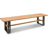 Sitzbank Esszimmer Eiche massiv geölt PLESSA-64, mit Metall Fuß in schwarz, b/h/t: ca. 220/37/46 cm Sitzbank Esszimmer Eiche massiv geölt PLESSA-64, mit Metall Fuß in schwarz, b/h/t: ca. 220/37/46 cm von LOMADOX