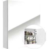 Spiegelschrank 50 cm weiß 1-trg SOFIA-107 Hochglanz lackiert, b/h/t: ca. 50/60/15 cm - weiß von LOMADOX