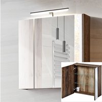 Spiegelschrank 60cm mit LED-Beluchtung PUEBLA-56 in Vintage Oak Nb. b/h/t ca. 60/75/17 cm Spiegelschrank 60cm mit LED-Beluchtung PUEBLA-56 in Vintage Oak Nb. b/h/t ca. 60/75/17 cm von LOMADOX