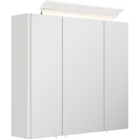 Spiegelschrank 70cm, 3-türig, weiß Hochglanz mit LED-Aufsatzleuchte BATLEY-02 Spiegelschrank 70cm, 3-türig, weiß Hochglanz mit LED-Aufsatzleuchte BATLEY-02 von LOMADOX