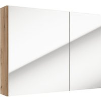 Spiegelschrank 80 cm 2 Türen LUCCA-107 in Eiche Nb., b/h/t: ca. 80/60/15 cm von LOMADOX