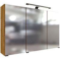 Spiegelschrank in Wotan Eiche Nb. 100 cm breit MORISSON-03 3-türig mit 3D Effekt inkl. LED Aufbauleuchte, B/H/T: ca. 100/64/20 cm Spiegelschrank in Wotan Eiche Nb. 100 cm breit MORISSON-03 3-türig mit 3D Effekt inkl. LED Aufbauleuchte, B/H/T: ca. 100/64/20 cm von LOMADOX
