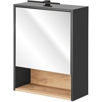 Spiegelschrank mit led Beleuchtung 60 cm BOLOGNA-56 in anthrazit mit Artisan Eiche Nb., b/h/t: ca. 60/80/25 cm Spiegelschrank mit led Beleuchtung 60 cm BOLOGNA-56 in anthrazit mit Artisan Eiche Nb., b/h/t: ca. 60/80/25 cm von LOMADOX