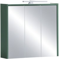 Spiegelschrank modern in grün mit LED-Beleuchtung ca. 65 cm breit LOANO-80 von LOMADOX