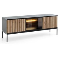 Lomadox - tv Lowboard mit Beleuchtung in schwarz mit Wotan Eiche SIBARI-160 Lomadox - tv Lowboard mit Beleuchtung in schwarz mit Wotan Eiche SIBARI-160 von LOMADOX