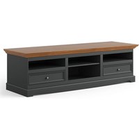 Tv Lowboard 167cm, Massivholz in grau mit Eiche Optik BORMIO-163 von LOMADOX